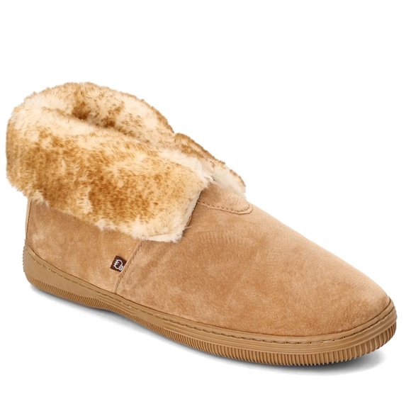 LAMO Womens Fleece Scruff Slippers High Top Boot In Chestnut Brown/Tan Size 8 - Picture 1 of 16